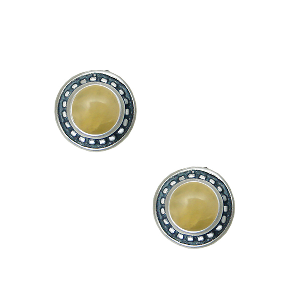 Sterling Silver Petite Yellow Aragonite Post Stud Earrings